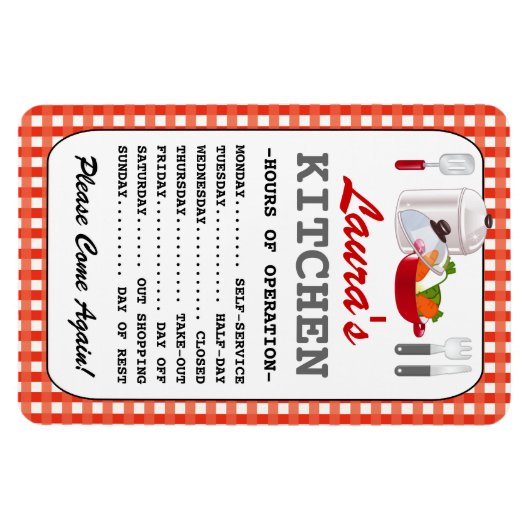 Küchenzeiten (Personalisiert) Magnet (Horizontal)