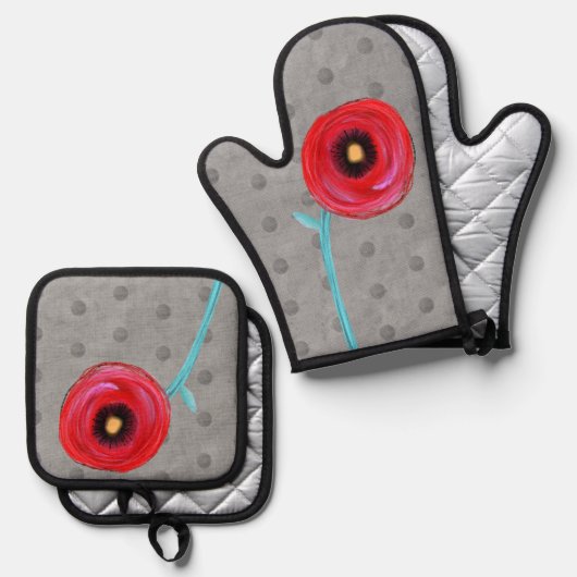 Küchenzubehör, exklusiver Designer 2024 Ofenhandschuh & Topflappen-Set (Vorderseite/Rückseite)