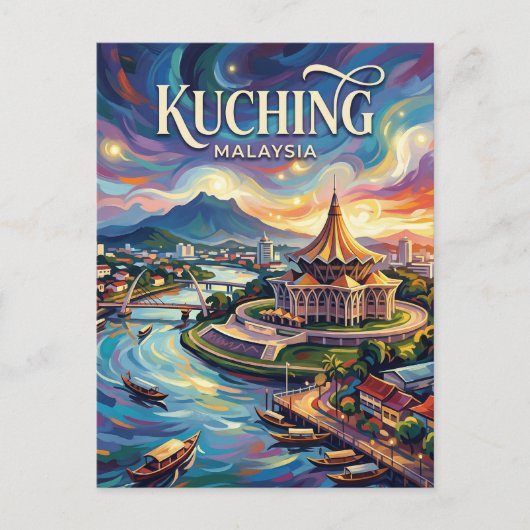 Kuching Malaysia Postkarte (Vorderseite)