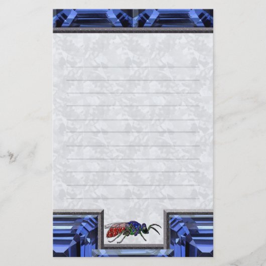 Kuckoo Wasp Blue Lined Briefpapier (Vorderseite)