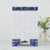 Kuckoo Wasp Blue Lined Briefpapier (Stehend Vorderseite)