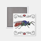 Kuckoo Wasp Magnet (Vorderseite/Rückseite)
