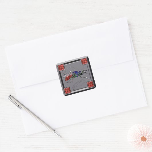 Kuckoo Wasp Quadratischer Aufkleber (Umschlag)