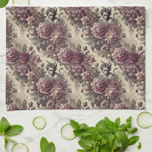 Kuckpflaumen - Gothic Viktorianisch Geschirrtuch (Gefaltet)