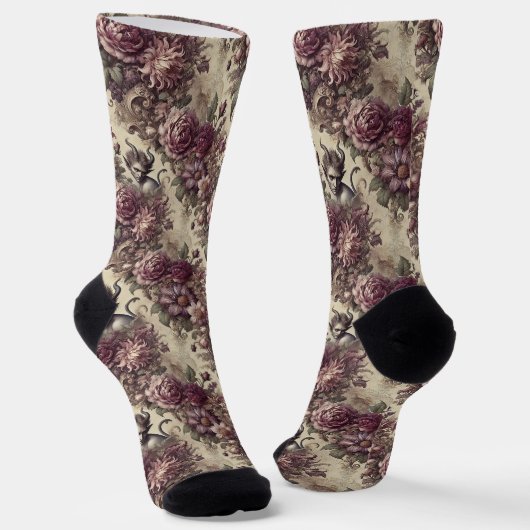 Kuckpflaumen - Gothic Viktorianisch Tapestes Socken (Gewinkelt)