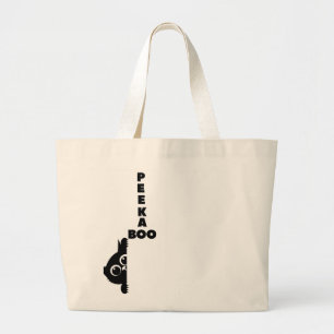 Kuckuck schwarze Katze   Süßes minimalistisches Ka Jumbo Stoffbeutel