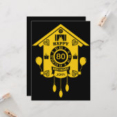 Kuckucksuhr Zeit Glücklich 80. Geburtstag Karte (Vorderseite/Rückseite Beispiel)