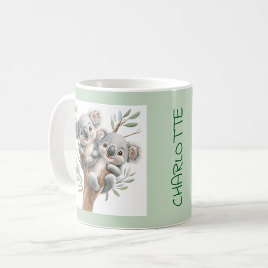 Kuddelbären in Bäumen, BESTE FREUNDIN, Personalisi Kaffeetasse (Vorderseite Links)