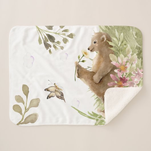 *~* Kudlicher Bär Entspannung der duftenden Blume  Sherpadecke (Vorderseite (Horizontal))