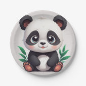 Kudlicher Panda Pappteller (Vorderseite)