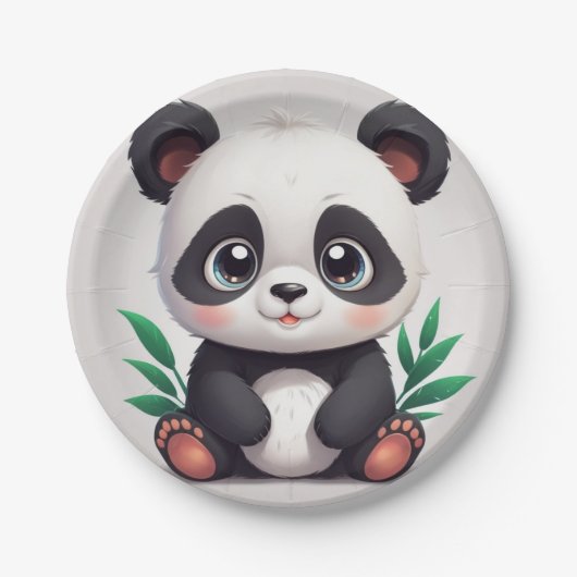 Kudlicher Panda Pappteller (Vorderseite)