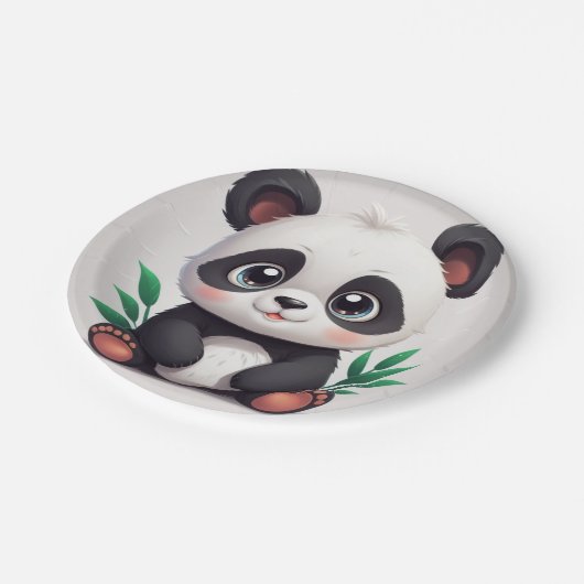 Kudlicher Panda Pappteller (Schrägansicht)