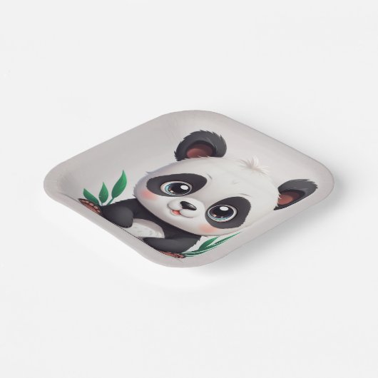Kudlicher Panda Pappteller (Gewinkelt)