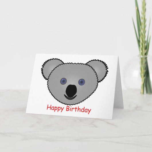 Kudly Koala Birthday Karte (Vorderseite)