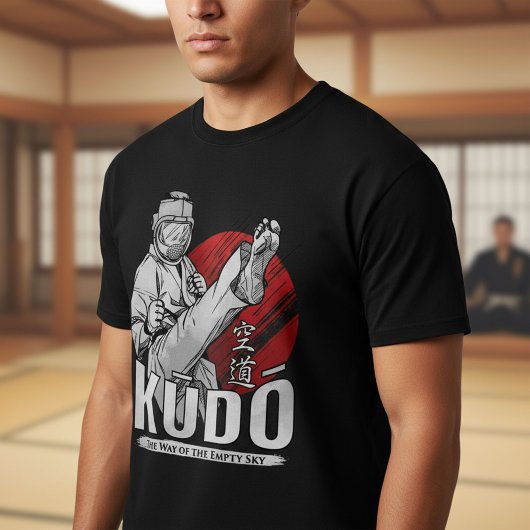Kudo Martial Art - Fighter and Kanji Design T-Shirt