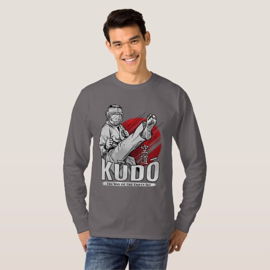 Kudo Martial Art - Fighter and Kanji Design T-Shirt (Vorne ganz)