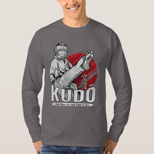 Kudo Martial Art - Fighter and Kanji Design T-Shirt (Vorderseite)