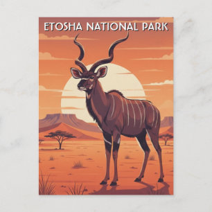 Kudu im Etosha Nationalpark Namibia Reise Postkarte