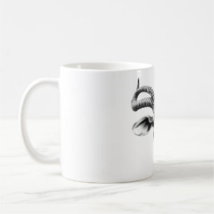Kudu Spirit: Realistisches Schwarz-Weiß-Headdesign Kaffeetasse