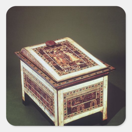 Kuffer, aus dem Grab von Tutankhamun Quadratischer Aufkleber (Vorderseite)