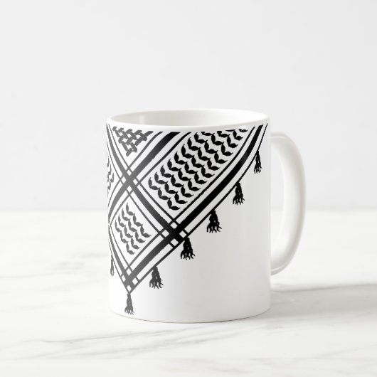 Kufiyeh - Schwarz Kaffeetasse (VorderseiteRechts)