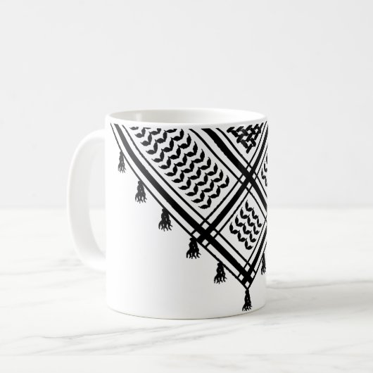 Kufiyeh - Schwarz Kaffeetasse (Vorderseite Links)