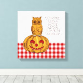 Kugel auf Pumpkin Gingham Pattern Canvas Print Leinwanddruck (Insitu (Holzboden))