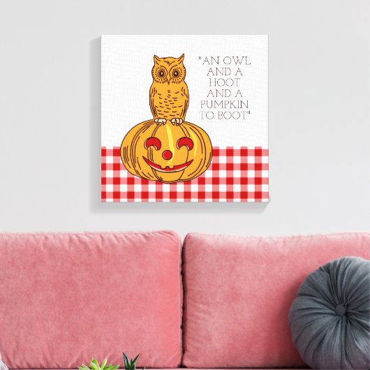Kugel auf Pumpkin Gingham Pattern Canvas Print Leinwanddruck (Insitu (Wohnzimmer))