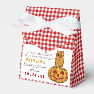 Kugel auf Pumpkin Gingham Pattern Gefälligkeitsbox Geschenkschachtel
