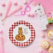 Kugel auf Pumpkin Gingham Pattern Papier Platte Pappteller (Party)