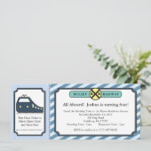 Kugel-Bahnfahrkarte-Einladung Einladung (Stehend Vorderseite)