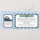 Kugel-Bahnfahrkarte-Einladung Einladung (Vorne/Hinten)