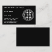 Kugel-Chrom-Schwarz-Visitenkarteschwarzes Visitenkarte (Vorne/Hinten)