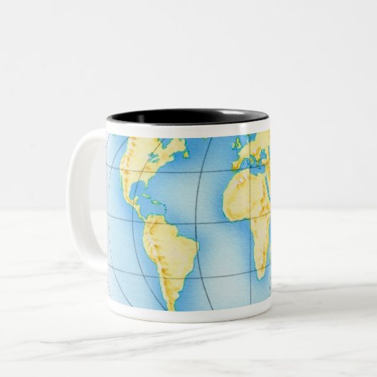 Kugel der Welt Zweifarbige Tasse (Vorderseite Links)