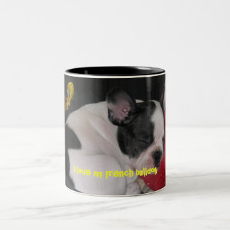 Kugel, I love my bulldogfrench Zweifarbige Tasse