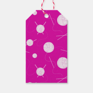 Kugelbälle aus Garn Rosa Weiß Geschenkanhänger