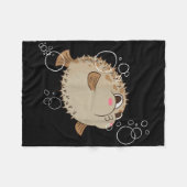 Kugelfisch Blowfish Blasen Fleecedecke (Vorderseite (Horizontal))