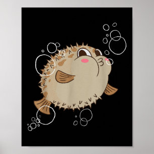 Kugelfisch Blowfish Blasen Poster