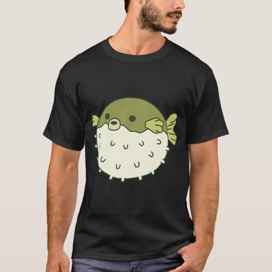 Kugelfisch Cartoon T-Shirt (Vorderseite)