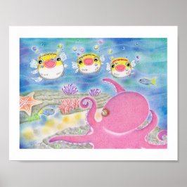 Kugelfisch-Gesangskinderzimmer-Kunstposter mit Okt Poster