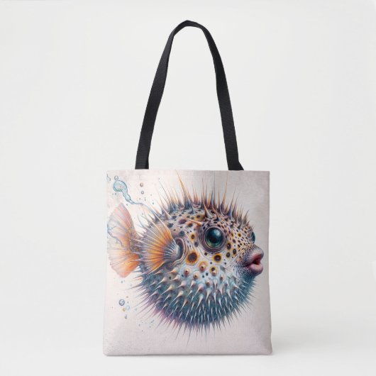 Kugelfisch Lustige Meerestiere Kunst Tasche (Vorderseite)