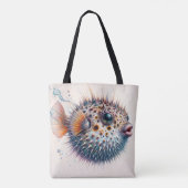 Kugelfisch Lustige Meerestiere Kunst Tasche (Rückseite)