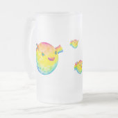 Kugelfisch Mattglas Bierglas (Vorderseite Links)