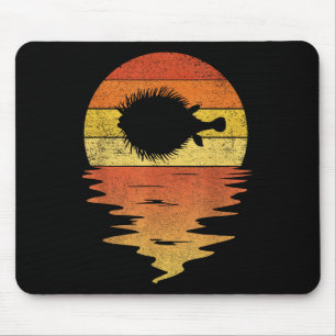 Kugelfisch-Shirt Retro-Sonnenuntergang 70er Vintag Mousepad