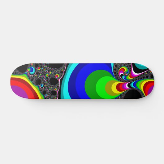 Kugelförmiger Regenbogen - Fraktal Skateboard (Horizontal)