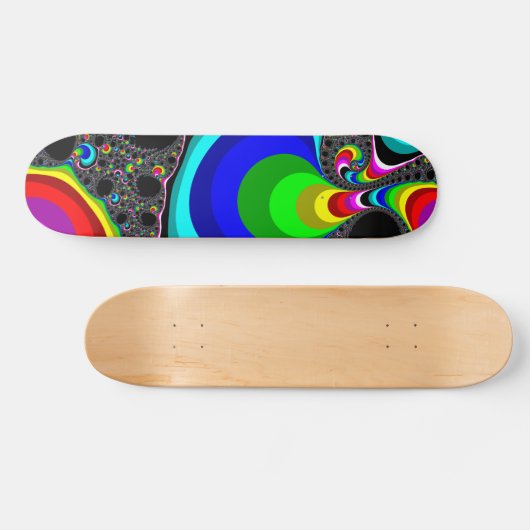 Kugelförmiger Regenbogen - Fraktal Skateboard (Horizontal)