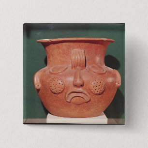 Kugelförmiger Vase mit einem Gesicht, von Button