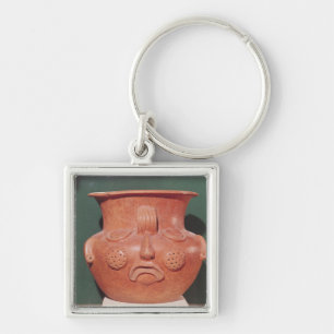 Kugelförmiger Vase mit einem Gesicht, von Schlüsselanhänger