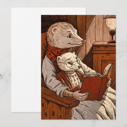 Kugeln lesen ein Buch Dankeskarte (Vorne/Hinten)