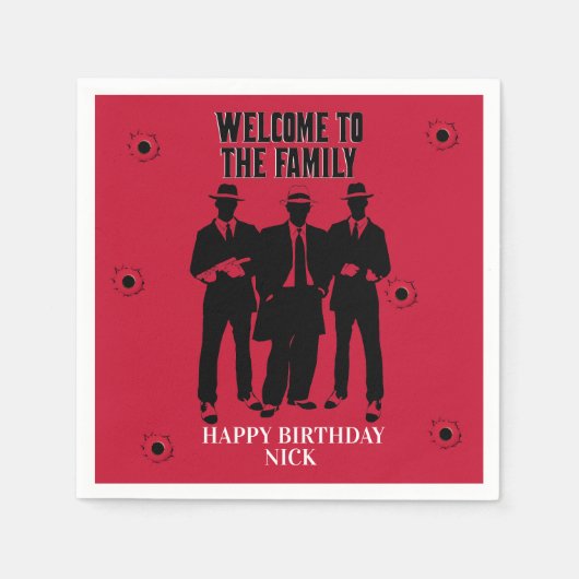 Kugeln und Gangster Party Napkins Serviette (Vorderseite)